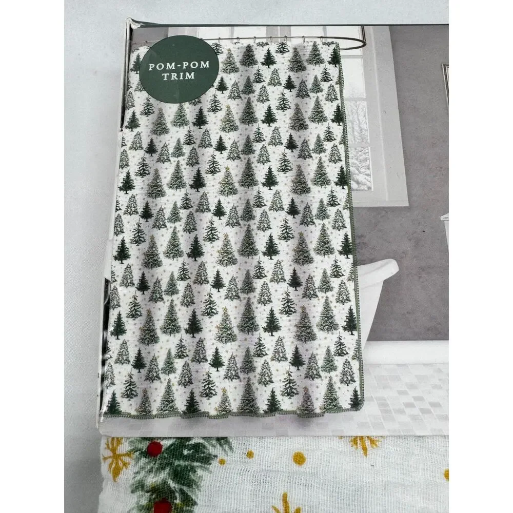 Envogue Christmas Tree Evergreen Show Curtain 72